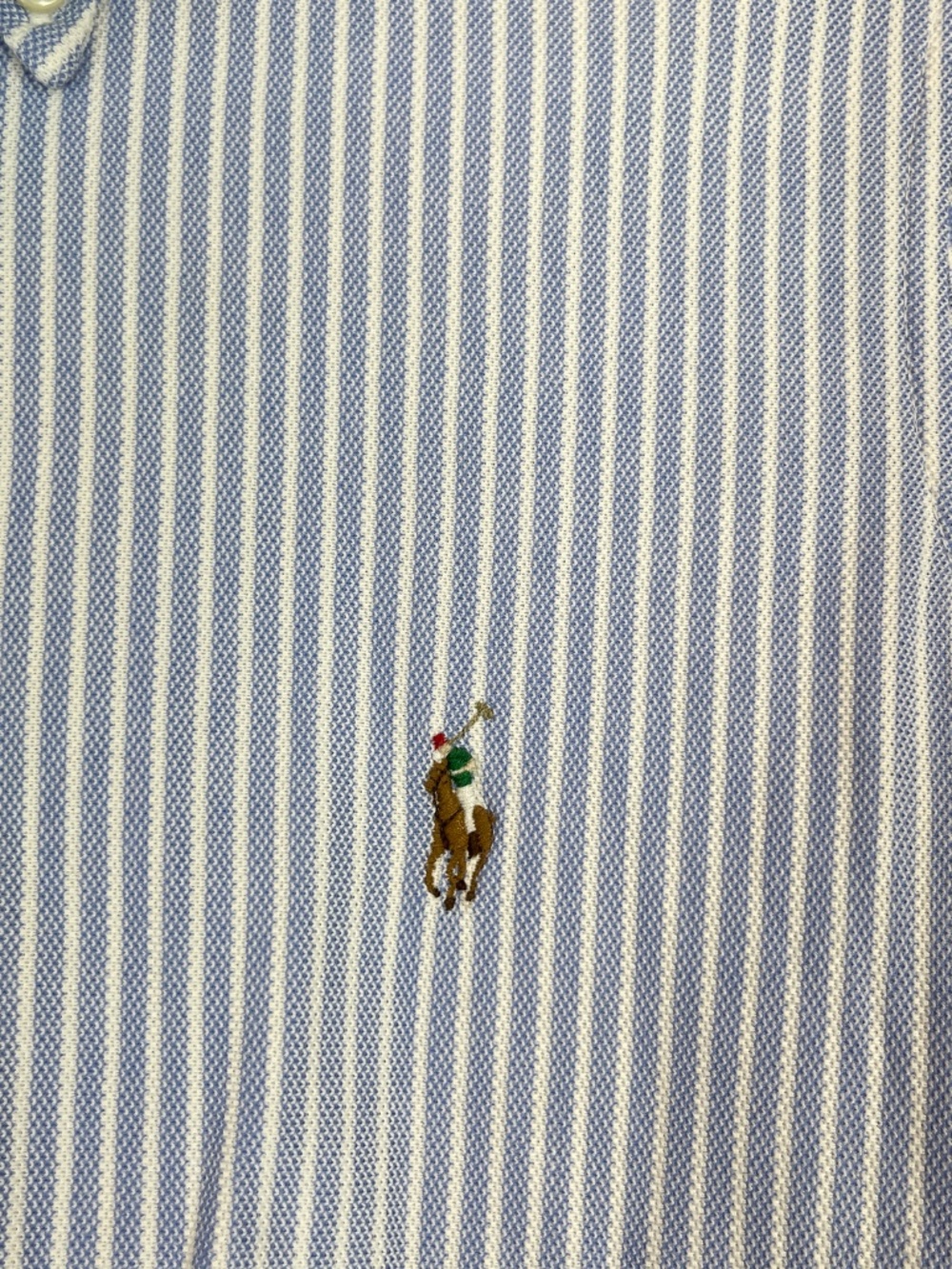 Ralph Lauren Knit Oxford Shirt Women's L Button Down Striped - Picture 3 of 11